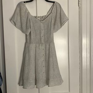 From Marshalls, size XS, color is white with small black polka dots